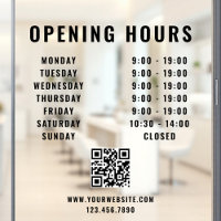Code QR Minimaliste Heures d'Ouverture Entreprise