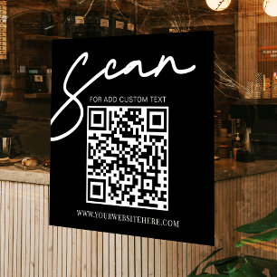 Autocollant Pour Fenêtre Code QR Minimaliste Moderne Noir Scannez Ici Entre