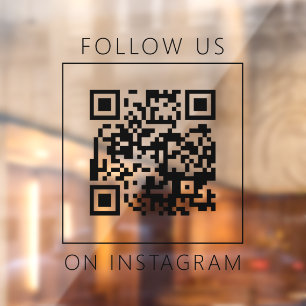 Autocollant Pour Fenêtre Code QR minimaliste Suivez-nous sur Instagram