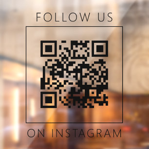 Autocollant Pour Fenêtre Code QR minimaliste Suivez-nous sur Instagram