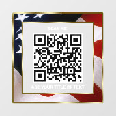 Autocollant Pour Fenêtre Code QR moderne Drapeau USA Entreprise Scannable (Feuille)