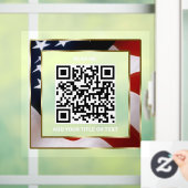 Autocollant Pour Fenêtre Code QR moderne Drapeau USA Entreprise Scannable (Maison)