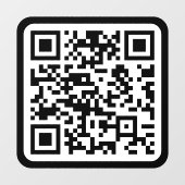 Autocollant Pour Fenêtre Code QR moderne éditable | Noir Blanc ou n'importe (Feuille)