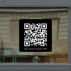 Autocollant Pour Fenêtre Code QR Moderne Élégant Noir Scannable