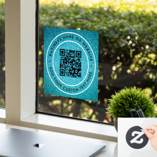 Autocollant Pour Fenêtre Code QR | Moderne et élégant scannable (Bureau)