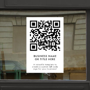 Autocollant Pour Fenêtre Code QR   Moderne Minimaliste Propre Simple Blanc