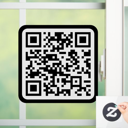Autocollant Pour Fenêtre Code QR moderne modifiable | Blanc noir ou toute c (Maison)