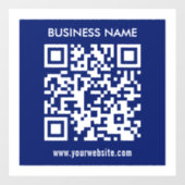 Autocollant Pour Fenêtre Code QR modifiable (généré instantanément) | bleu  (Feuille)