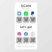 Autocollant Pour Fenêtre Code QR Multi Connectez-Vous Avec L'Analyse Us Pou (Feuille)