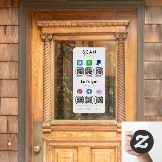 Autocollant Pour Fenêtre Code QR Multi Connectez-Vous Avec L'Analyse Us Pou (Porte d'accueil)