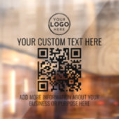 Autocollant Pour Fenêtre Code QR noir et blanc avec logo d'entreprise perso (Feuille 2)