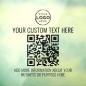 Autocollant Pour Fenêtre Code QR noir et blanc avec logo d'entreprise perso (Feuille 3)