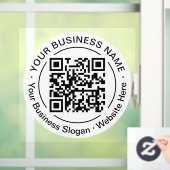 Autocollant Pour Fenêtre Code QR Noir Moderne Nom de l'Entreprise Slogan Ro (Maison)