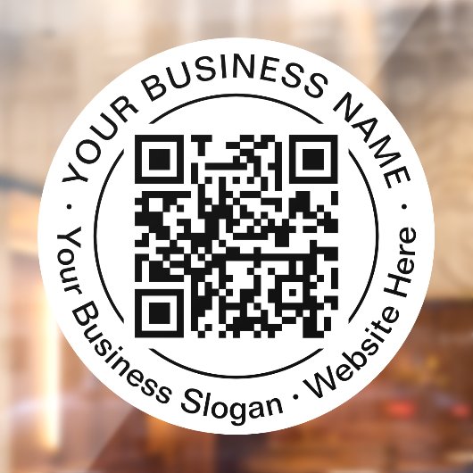 Autocollant Pour Fenêtre Code QR Noir Moderne Nom de l'Entreprise Slogan Ro (Feuille 2)