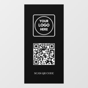 Autocollant Pour Fenêtre Code QR noir personnalisé Affichage de contrôle