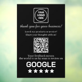 Autocollant Pour Fenêtre Code QR noir personnalisé | Affichage Google Avis (Feuille 3)