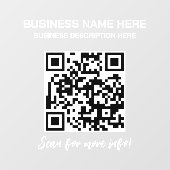 Autocollant Pour Fenêtre Code QR Opaque Voiture de société Camion (Feuille)