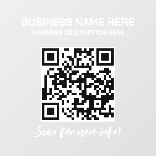 Autocollant Pour Fenêtre Code QR Opaque Voiture de société Camion (Feuille)