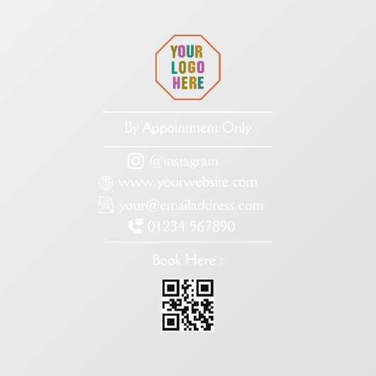 Autocollant Pour Fenêtre Code QR personnalisable Vinyl / Par établissement (Feuille)