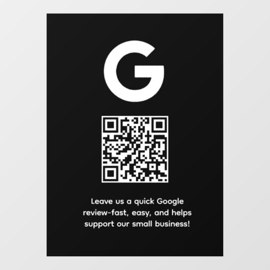 Autocollant Pour Fenêtre Code QR personnalisé | Affichage des avis Google p (Feuille)