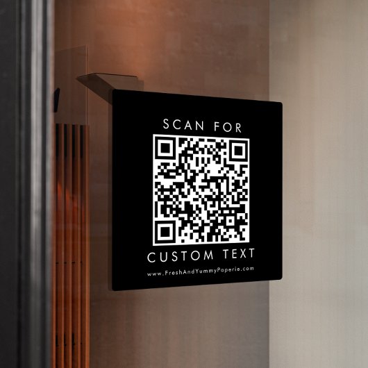 Autocollant Pour Fenêtre Code QR personnalisé de typographie d'affaires chi