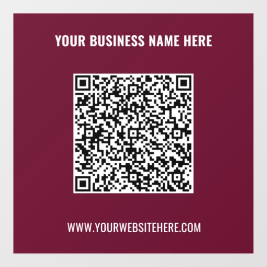 Autocollant Pour Fenêtre Code QR personnalisé et texte - Film statique pour (Feuille)