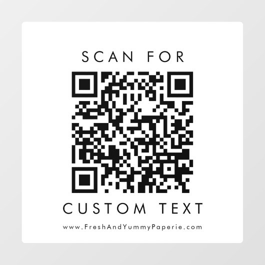 Autocollant Pour Fenêtre Code QR personnalisé pour entreprise de typographi (Feuille)