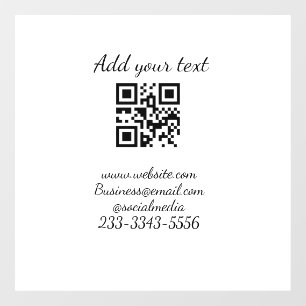 Autocollant Pour Fenêtre code QR personnalisé simple ajoutez votre nom text