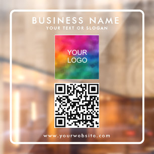 Autocollant Pour Fenêtre Code QR personnalisé Texte de logo d'entreprise Si