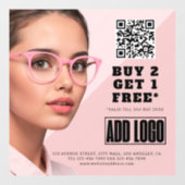 Autocollant Pour Fenêtre Code QR pour l'entreprise de lunetterie d'un optom (Feuille)