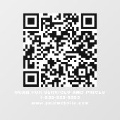 Autocollant Pour Fenêtre Code QR professionnel blanc (Feuille)