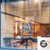 Autocollant Pour Fenêtre Code QR professionnel Scannez-moi (Fenêtre de café)