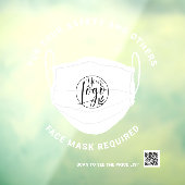 Autocollant Pour Fenêtre Code QR requis de masque pour la sécurité (Feuille 3)