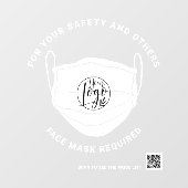 Autocollant Pour Fenêtre Code QR requis de masque pour la sécurité (Feuille)