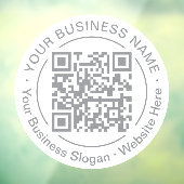 Autocollant Pour Fenêtre Code QR rond couleur personnalisée Nom de l'entrep (Feuille 3)