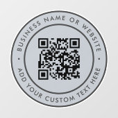 Autocollant Pour Fenêtre Code QR | Rond minimal scannable d'entreprise (Feuille)
