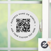 Autocollant Pour Fenêtre Code QR | Rond scannable blanc minimal entreprise (Maison)