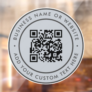 Autocollant Pour Fenêtre Code QR Rond scannable minimaliste d'entreprise