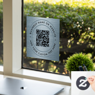 Autocollant Pour Fenêtre Code QR Rond scannable minimaliste pour entrepri