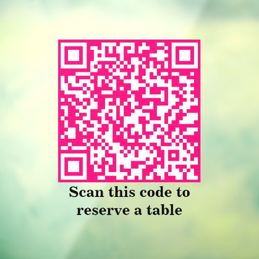Autocollant Pour Fenêtre Code QR rose chaud | Réservation de table | (Feuille 3)