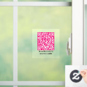 Autocollant Pour Fenêtre Code QR rose chaud | Réservation de table | (Maison)