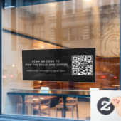 Autocollant Pour Fenêtre Code QR Scan Affaires Promotionnelles Modernes (Fenêtre de café)