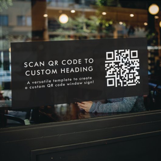 Autocollant Pour Fenêtre Code QR | Scan Me Modern Design Black Promotionnel