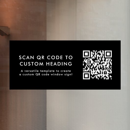Autocollant Pour Fenêtre Code QR | Scan Me Modern Design Black Promotionnel