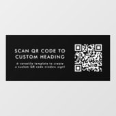 Autocollant Pour Fenêtre Code QR | Scan Me Modern Design Black Promotionnel (Feuille)