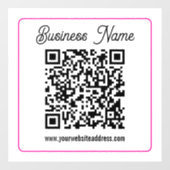 Autocollant Pour Fenêtre Code QR scannable avec écriture manuscrite cursive (Feuille)