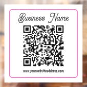 Autocollant Pour Fenêtre Code QR scannable avec écriture manuscrite cursive (Feuille 2)