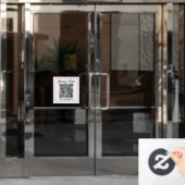 Autocollant Pour Fenêtre Code QR scannable avec écriture manuscrite cursive (Porte de bureau)