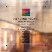 Autocollant Pour Fenêtre Code QR scannable Heures d'ouverture de l'entrepri (Feuille 2)