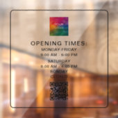 Autocollant Pour Fenêtre Code QR scannable Heures d'ouverture de l'entrepri (Feuille 2)